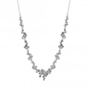 Silver Plated Crystal Tennis Sparkle V Drop Necklace