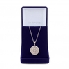 Silver Plated Cubic Zirconia Circle Baguette Pendant Necklace - Gift Boxed