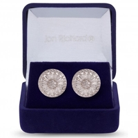 Silver Plated Cubic Zirconia Circle Baguette Stud Earring - Gift Boxed