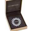 Silver Plated Cubic Zirconia Circle Brooch - Gift Boxed