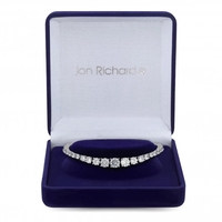 Silver Plated Cubic Zirconia Crystal Graduated Tennis Bracelet - Gift Boxed
