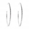Silver Plated Cubic Zirconia Crystal Hoop Earrings