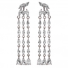 Silver Plated Cubic Zirconia Crystal Multi Strand Drop Earring