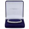 Silver Plated Cubic Zirconia Crystal Navette Leaf Bracelet - Gift Boxed
