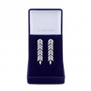 Silver Plated Cubic Zirconia Crystal Navette Leaf Drop Earring - Gift Boxed