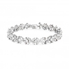 Silver Plated Cubic Zirconia Floral Tennis Bracelet