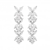 Silver Plated Cubic Zirconia Floral Tennis Drop Earring