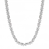 Silver Plated Cubic Zirconia Floral Tennis Necklace