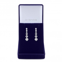 Silver Plated Cubic Zirconia Graduated Tennis Drop Earring - Gift Boxed