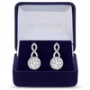 Silver Plated Cubic Zirconia Halo Infinity Crystal Drop Earring - Gift Boxed