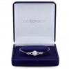 Silver Plated Cubic Zirconia Halo Infinity Crystal Toggle Bracelet - Gift Boxed
