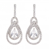 Silver Plated Cubic Zirconia Infinity Peardrop Earrings