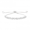 Silver Plated Cubic Zirconia Mixed Shape Toggle Bracelet