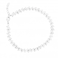 Silver Plated Cubic Zirconia Navette Bracelet