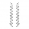 Silver Plated Cubic Zirconia Navette Drop Earring