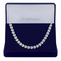 Silver Plated Cubic Zirconia Navette Statement Allway Necklace