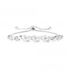 Silver Plated Cubic Zirconia Navette Toggle Bracelet