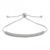 Silver Plated Cubic Zirconia Pave Bar Toggle Bracelet