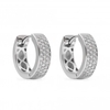 Silver Plated Cubic Zirconia Pave Hoop Earrings