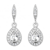 Silver Plated Cubic Zirconia Peardrop Drop Earring