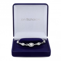 Silver Plated Cubic Zirconia Polished Pave Infinity Bracelet - Gift Boxed