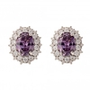 Silver Plated Cubic Zirconia Purple Small Stud Earrings