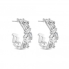 Silver Plated Cubic Zirconia Shatter Hoop Earrings