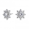Silver Plated Cubic Zirconia Starburst Stud Earrings