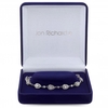 Silver Plated Cubic Zirconia Tennis Pear Crystal Bracelet - Gift Boxed