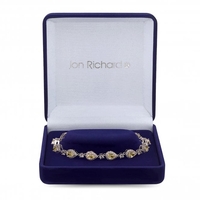 Silver Plated Cubic Zirconia Yellow Pear Bracelet - Gift Boxed