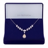 Silver Plated Cubic Zirconia Yellow Pear Drop Necklace - Gift Boxed