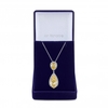 Silver Plated Cubic Zirconia Yellow Peardrop Necklace