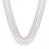 Silver Plated Diamante and Pearl Multirow Necklace
