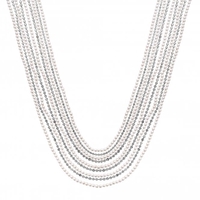 Silver Plated Diamante and Pearl Multirow Necklace
