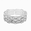 Silver Plated Diamante Multi Row Cuff Bracelet