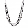 Silver Plated Double Row Monocrome Necklace