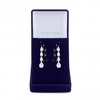 Silver Plated Eleanor Blue Cubic Zirconia Montana Pear Drop Earring