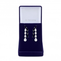 Silver Plated Eleanor Blue Cubic Zirconia Montana Pear Drop Earring