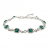Silver Plated Emerald Green Infinity Crystal Bracelet