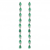 Silver Plated Emerald Green Linear Pear Drop Earring