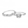 Silver Plated Engagement Ring Set