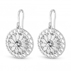 Silver Plated Filigree Disc Drop Earrings