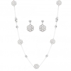 Silver Plated Floral Filigree Necklace And Earring Set