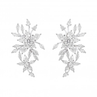 Silver Plated Floral Starburst Earring