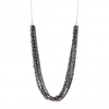 Silver Plated Grey Glass Bead Multirow Allway Necklace