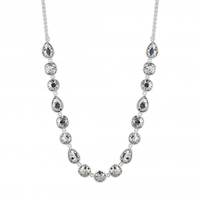Silver Plated Grey Patina Style Stone Allway Necklace