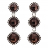 Silver Plated Halo Cushion Graduated Drop Earrings