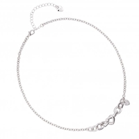 Silver Plated Heart Knot Chain Allway Necklace