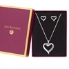 Silver Plated Heart Link Set - Gift Boxed