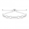Silver Plated Infinity And Pave Bar Toggle Bracelet